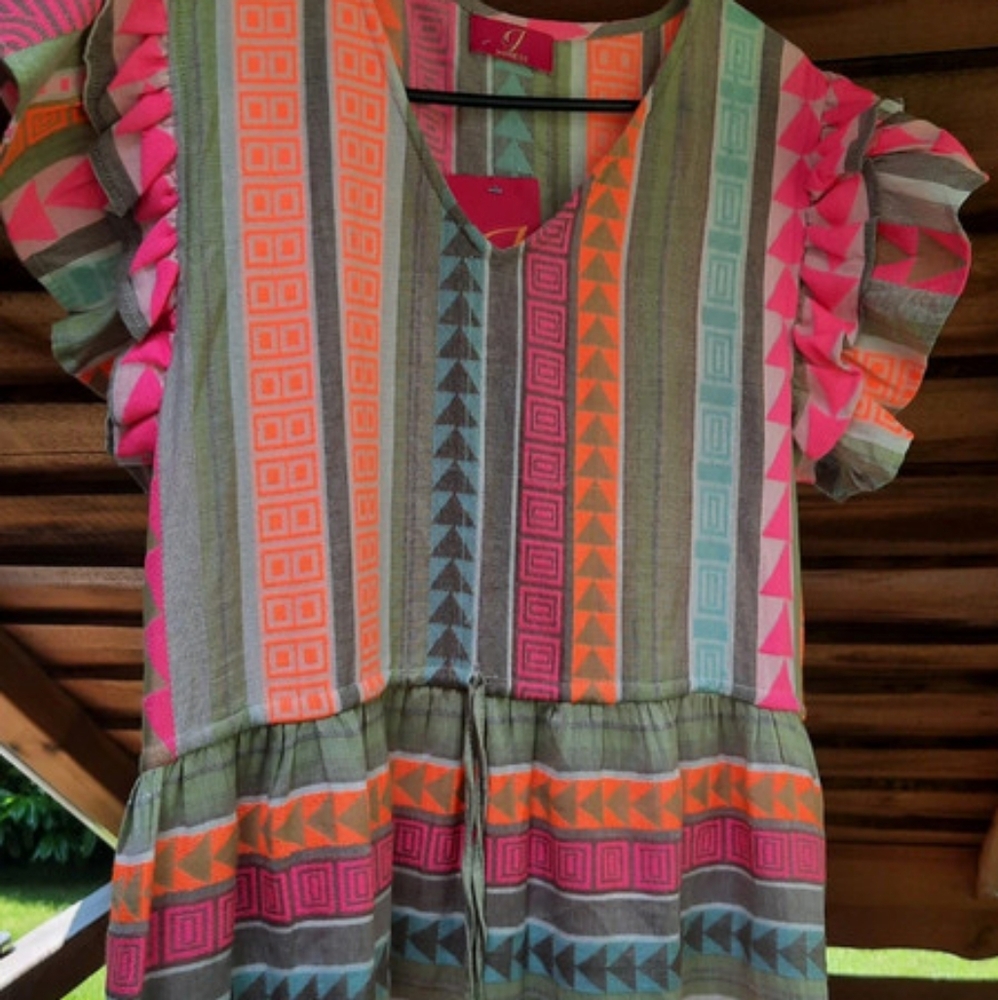 Colorful Geometric Pattern Dress - Picture 2 of 3